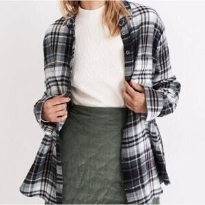 Madewell Womens Flannel Sunday Shirt Button Up Size XS Cronston Plaid